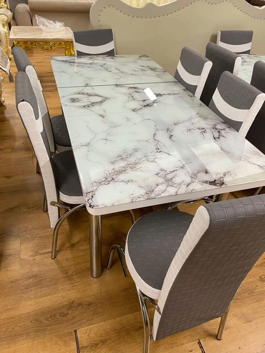 Extendable Kitchen Dining Table With 6 Chairs - Image 1