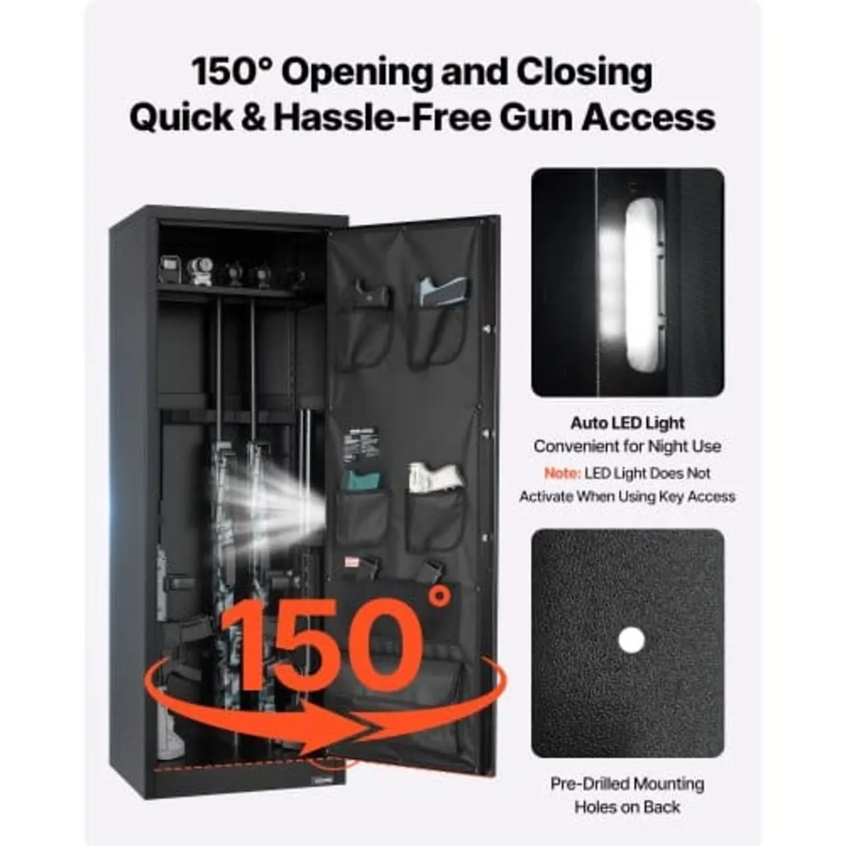 10-12 Gun Safe, Long Gun Cabinet for Rifles and Pi - Image 4