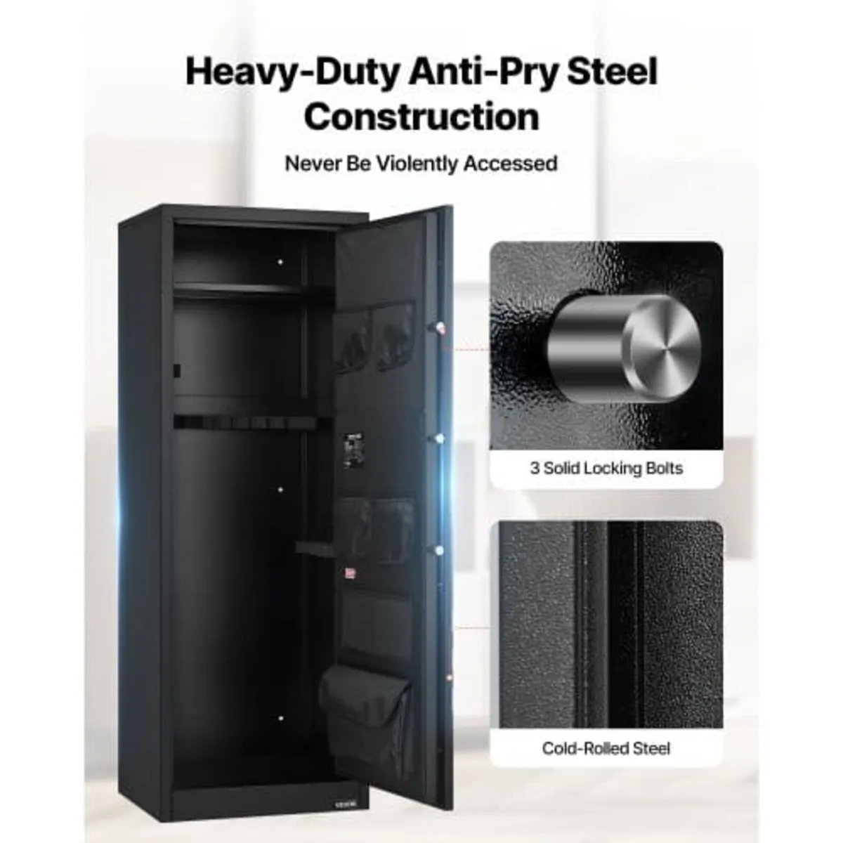 10-12 Gun Safe, Long Gun Cabinet for Rifles and Pi - Image 2