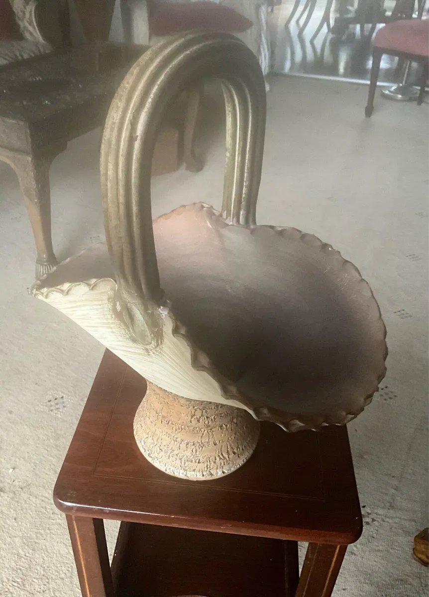 Vintage Studio Art Ceramic Flower Basket - Image 4