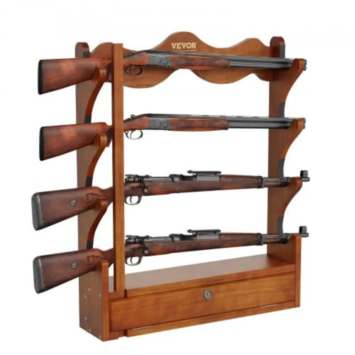 Gun Rack, Wood Gun Rack Wall Mount, Gun Display Ra - Image 1