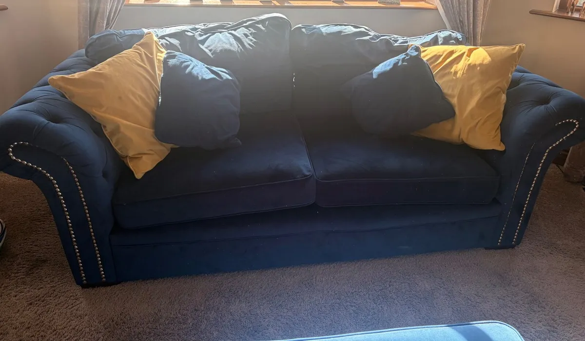 3,2 and 1 seater along with footstool - Image 2