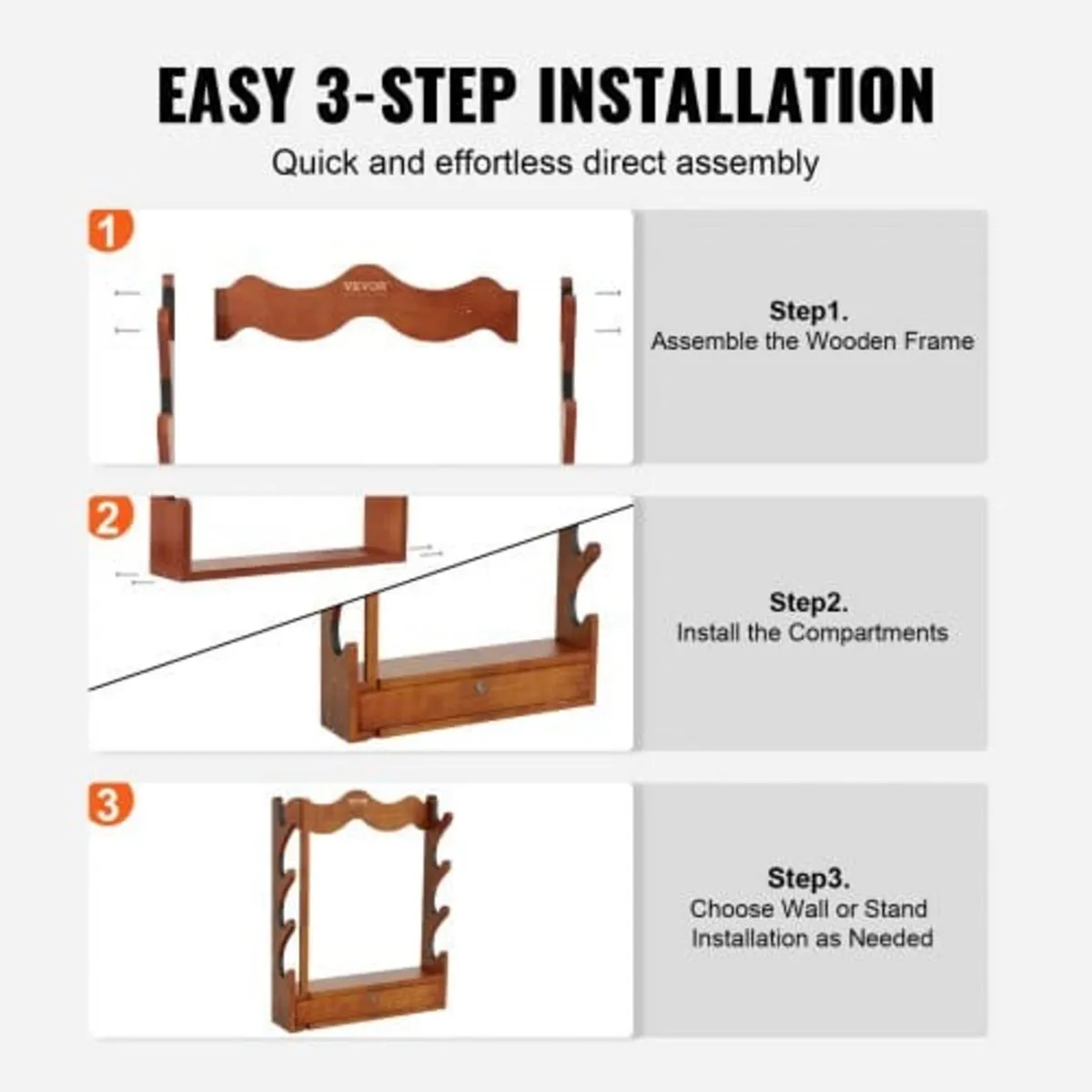 Gun Rack, Wood Gun Rack Wall Mount, Gun Display Ra - Image 4