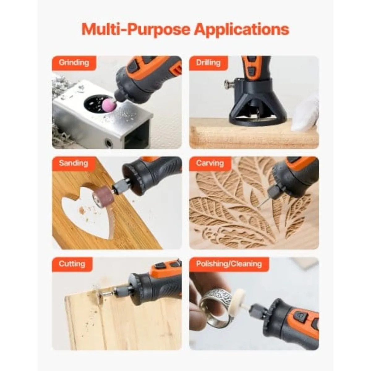 136-Piece Cordless Rotary Tool Kit, DC8V Portable - Image 4