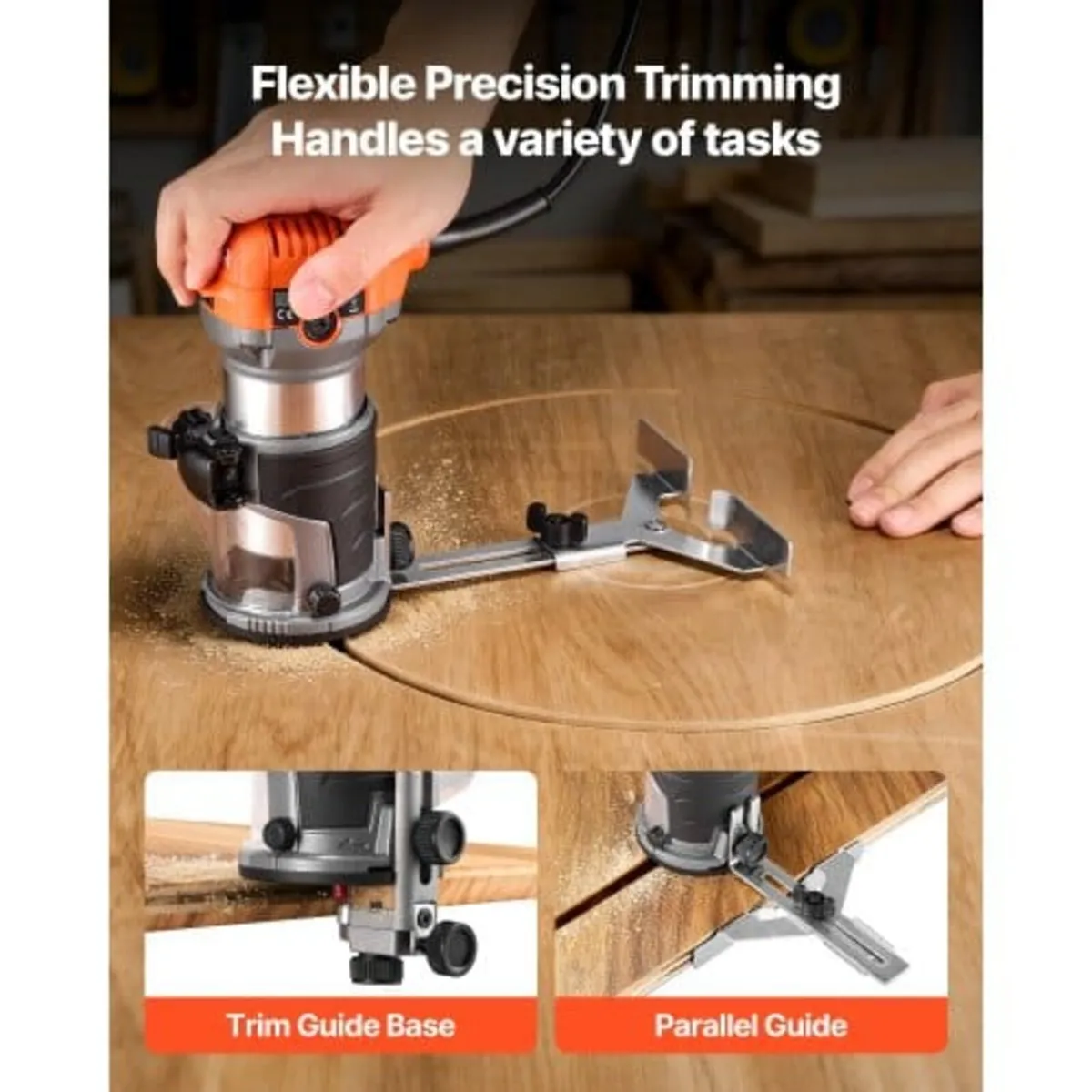 Wood Router, 1 HP 710W, Variable Speed Palm Router - Image 3
