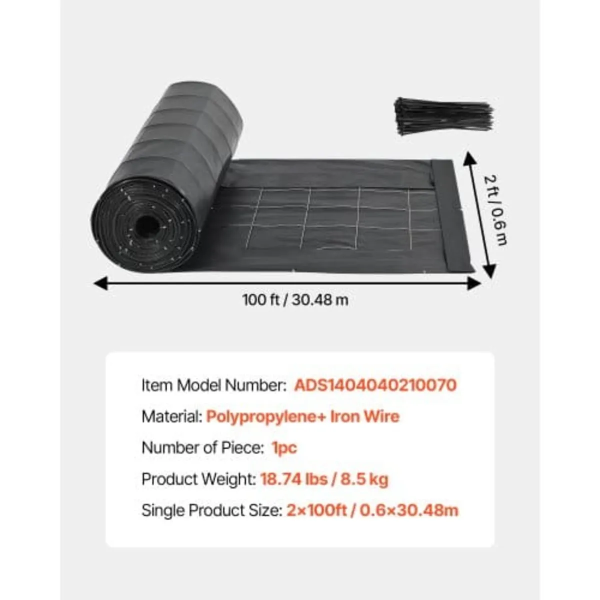 Silt Fence Fabric Rolls, 0.6×30.5 m Backed Wire Si - Image 3