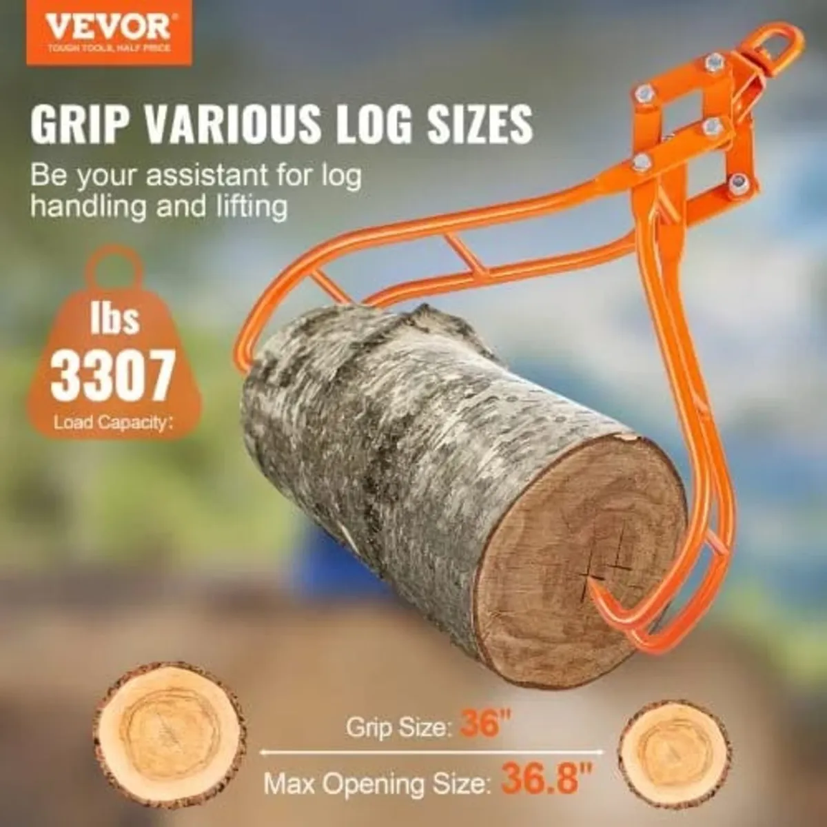 Timber Claw Hook, 36 inch 4 Claw Log Grapple for L - Image 2