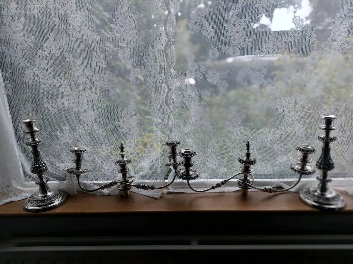 Candelabras Matching pair, Silver plated - Image 2
