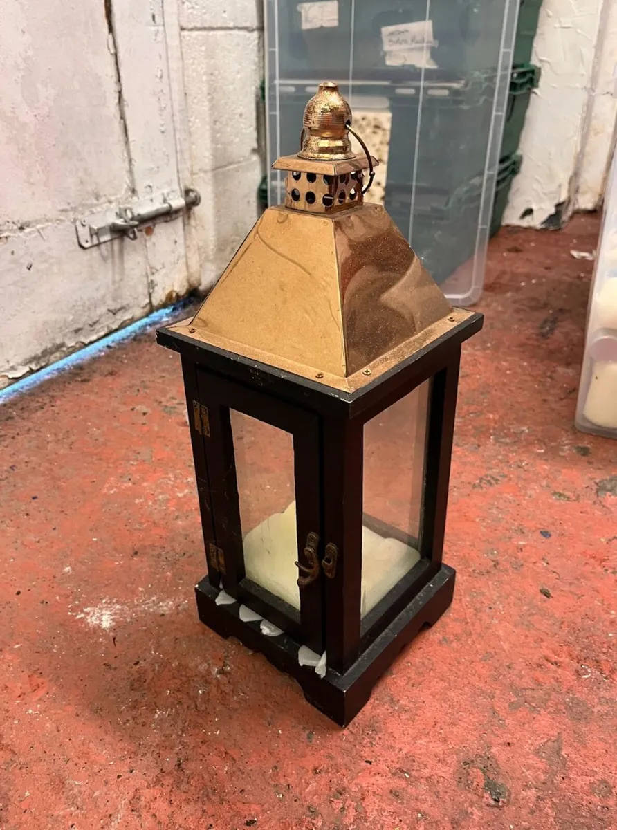 Gold Lantern, Geometric Decor & Candleholder Job L - Image 3