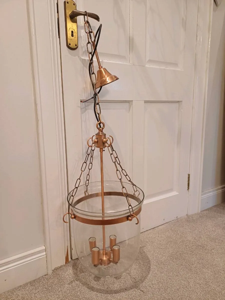 Copper Bell Jar Lantern Light - Image 1