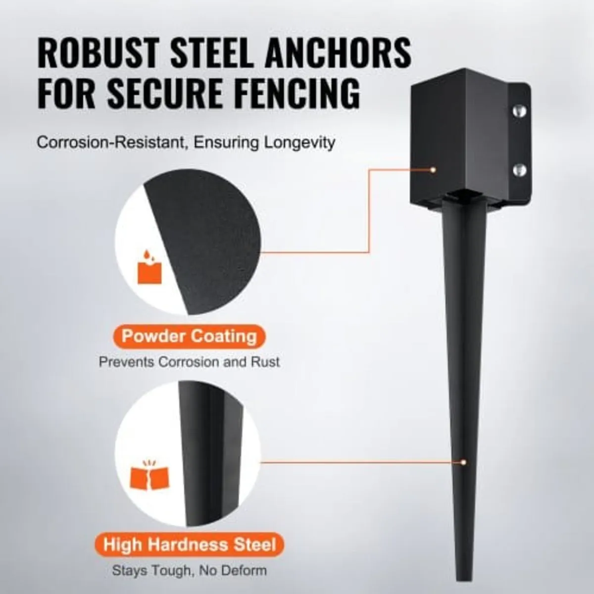 Fence Post Anchor Ground Spike, 6 Pack 24 x 4 x 4 - Image 3