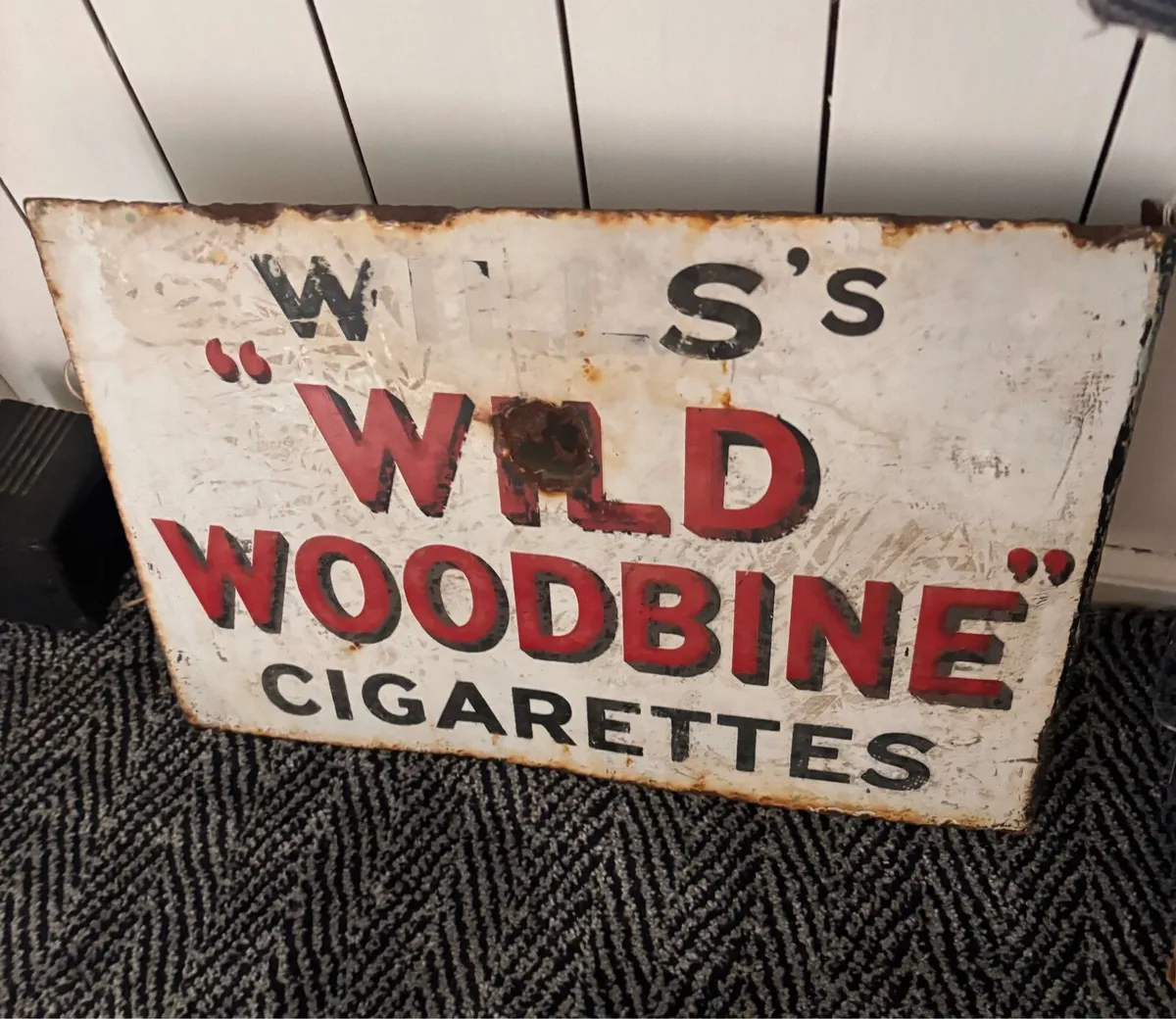 Wills Wild Woodbine enamel sign