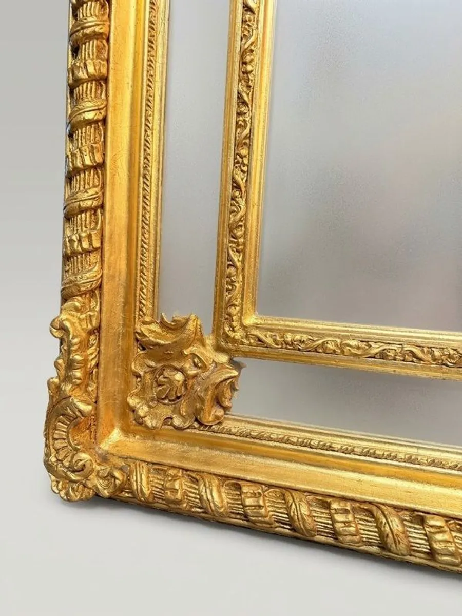 Large French Style Gilt Wood Section Mirror - Image 3