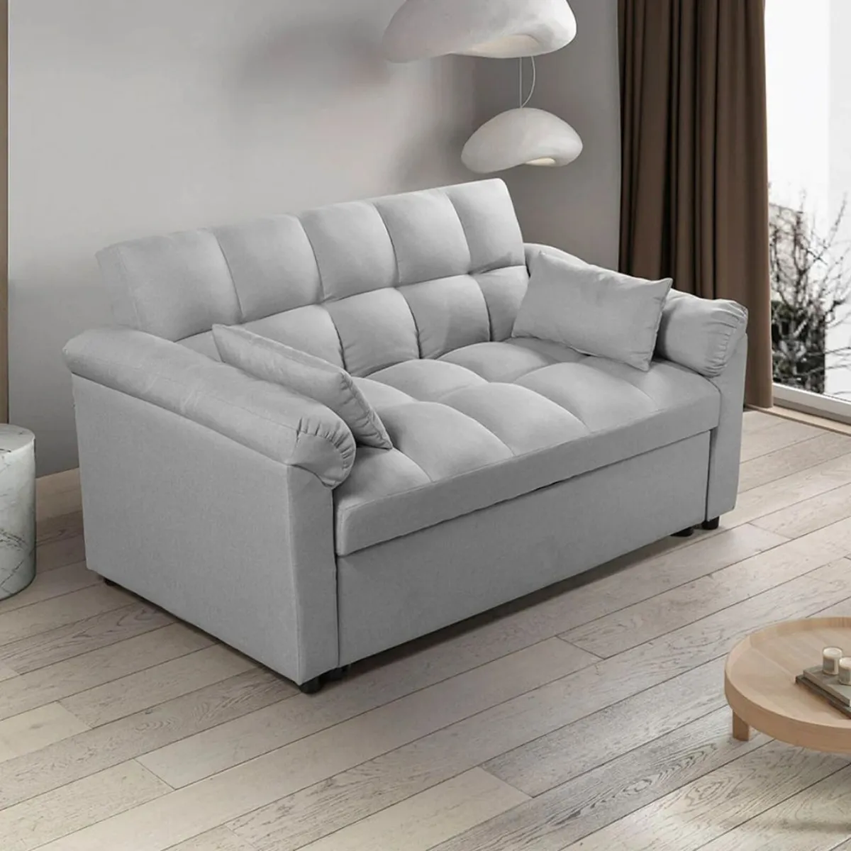 🛋️ PULL-OUT DOUBLE SOFA BED – TOKYO GREY - Image 1