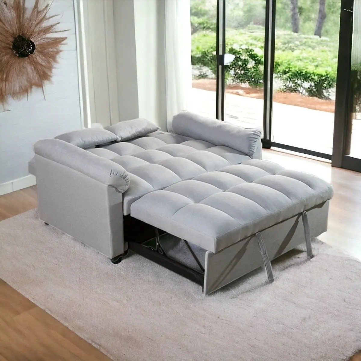 🛋️ PULL-OUT DOUBLE SOFA BED – TOKYO GREY - Image 2