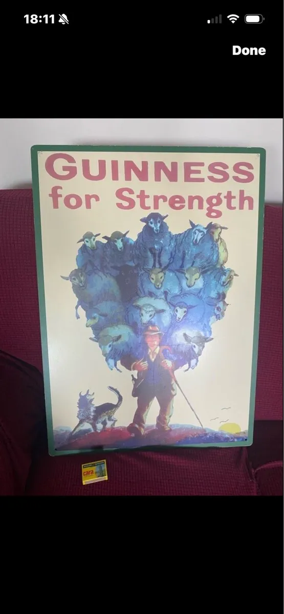 Large Vintage Guinness Metal Sign - Image 1