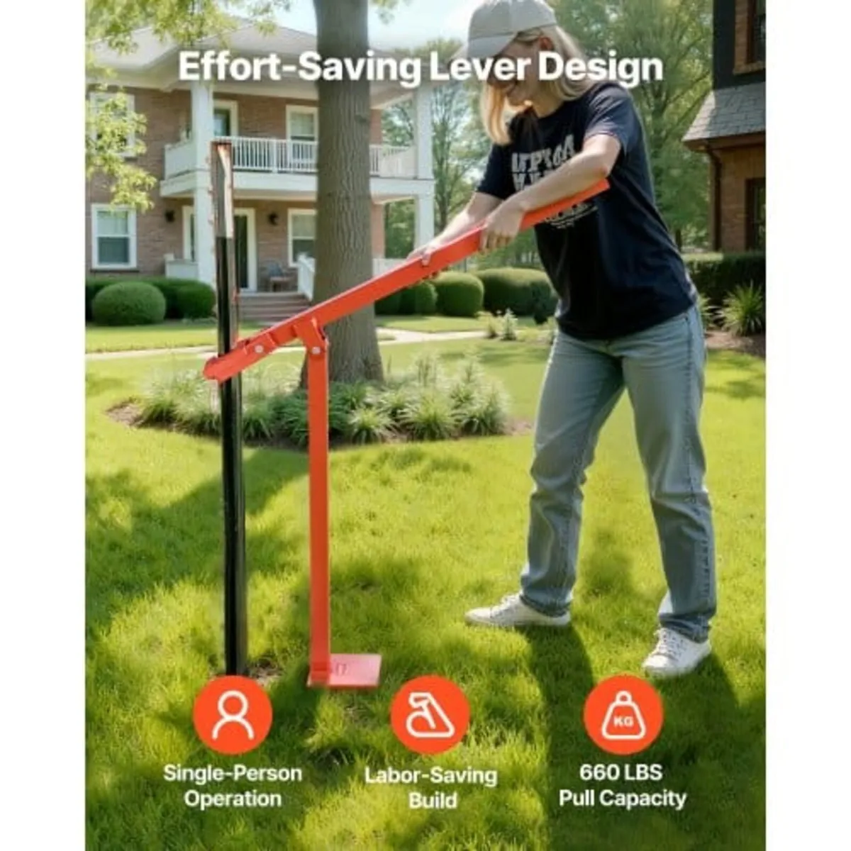 91.4 cm T Post Puller, Heavy Duty Fence Post Pulle - Image 2