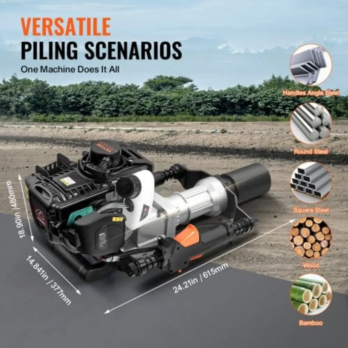 37.77cc Gas-Powered T Post Driver, 4-Stroke Engine - Image 3
