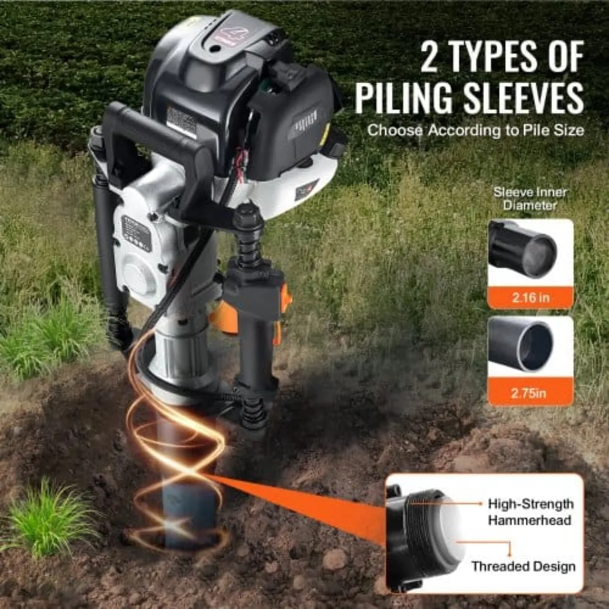 37.77cc Gas-Powered T Post Driver, 4-Stroke Engine - Image 4