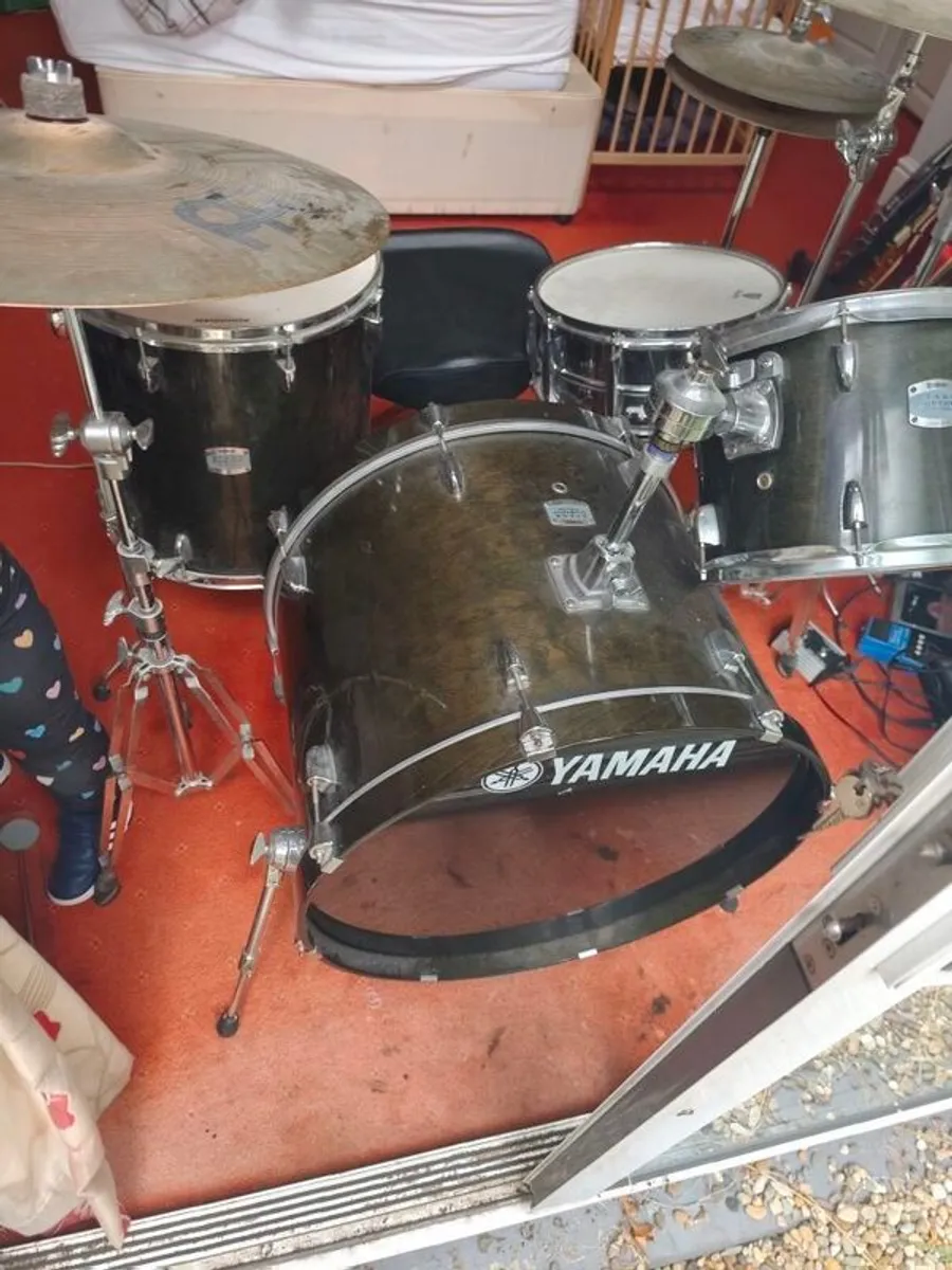 Yamaha Stage Custom Drum kit with Meinl cymbals and fancy stool - Image 1