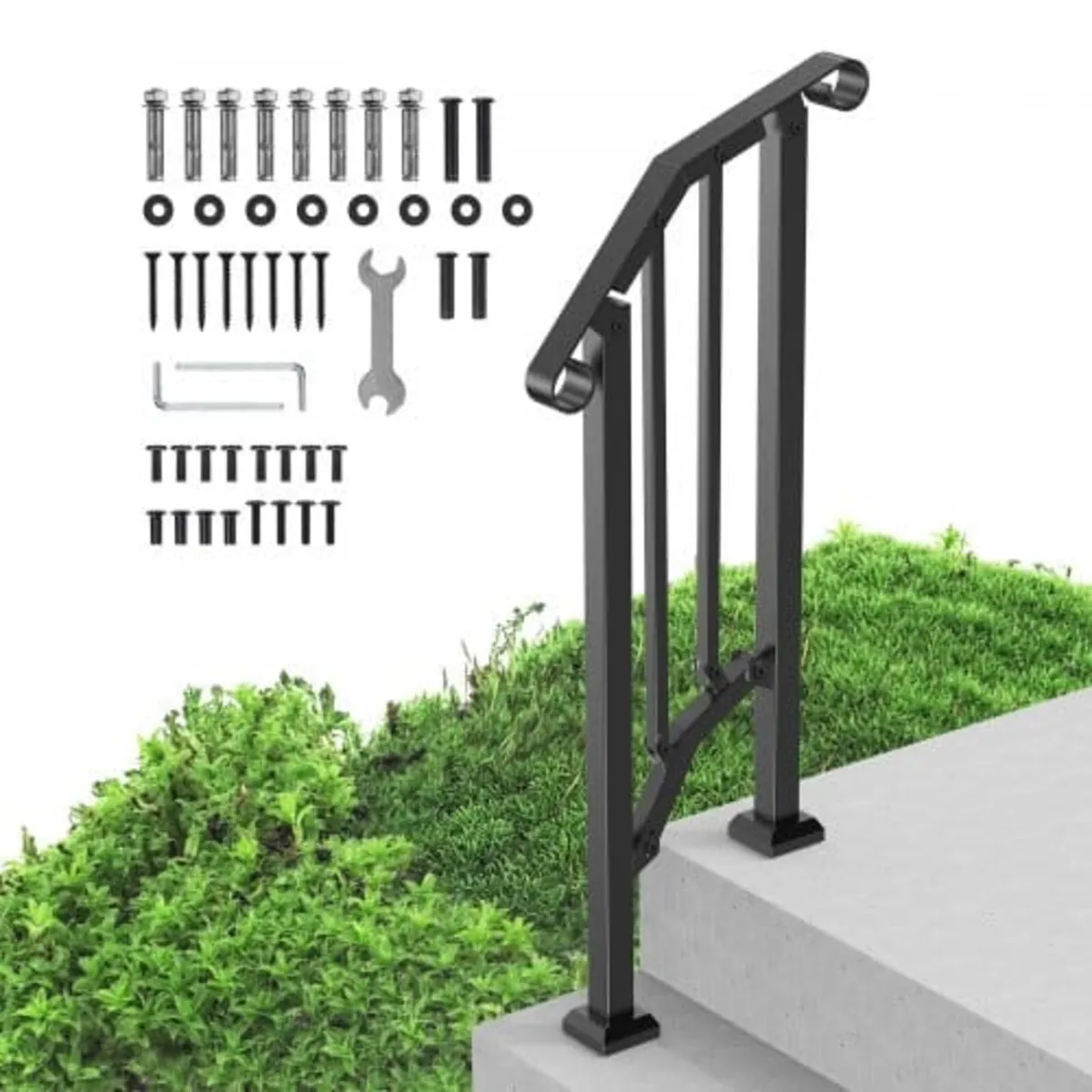Handrails for Outdoor Steps, 1-2 Step Stair Hand R - Image 1