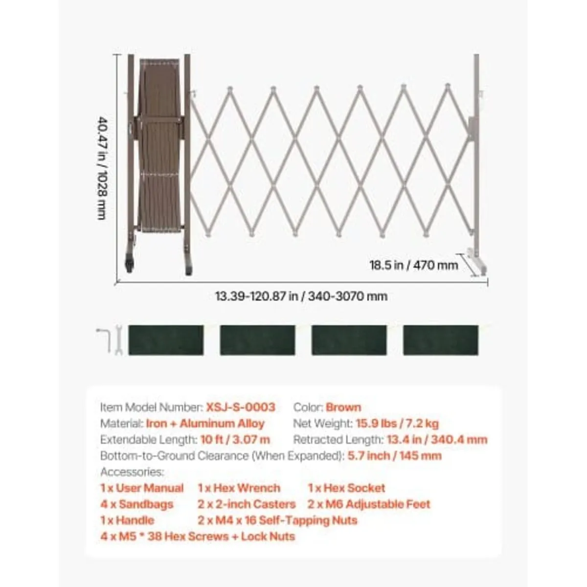 Expandable Barricade, 3.07m Expandable Safety Barr - Image 4