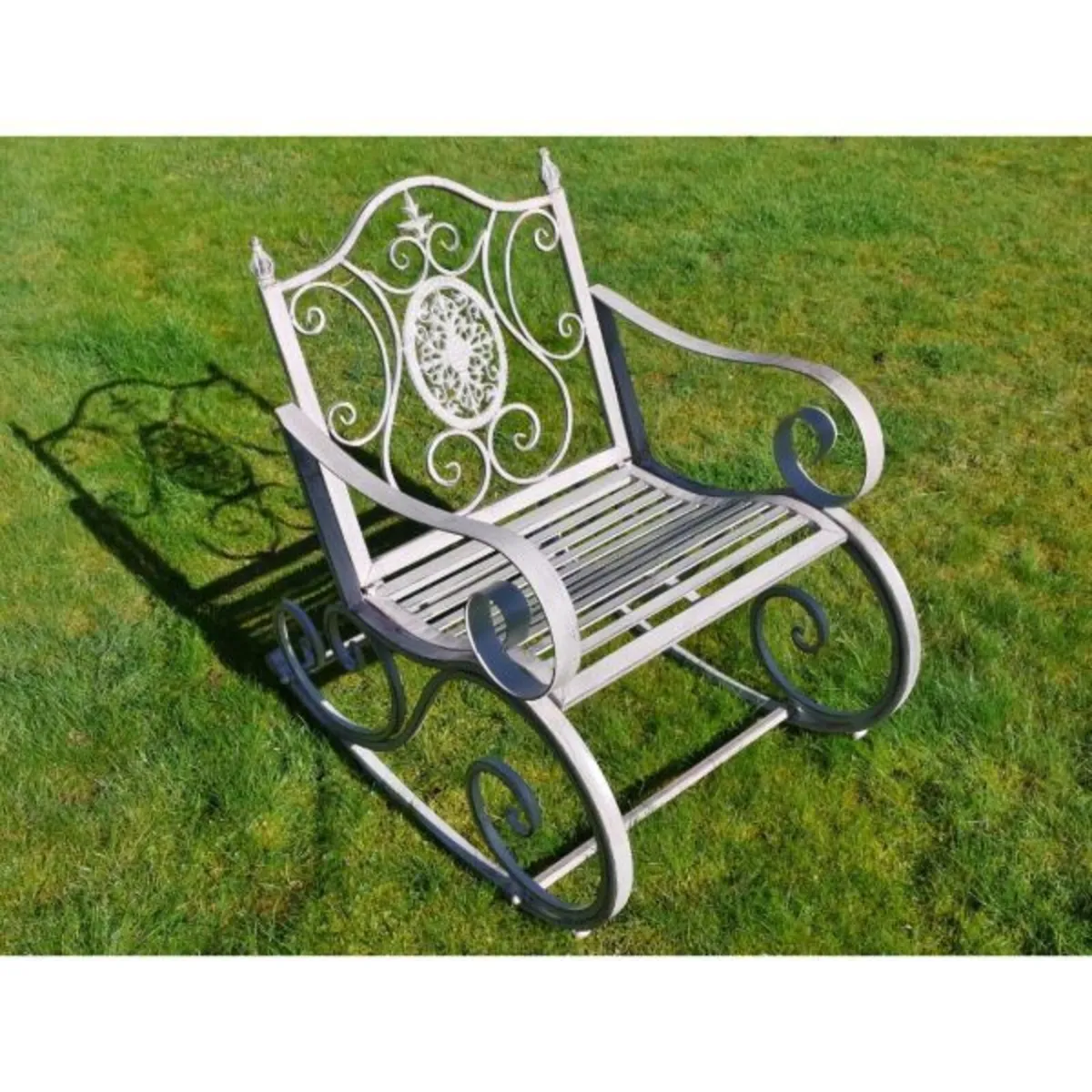 Rocking Chair Single – Grey – Ornate – D4846