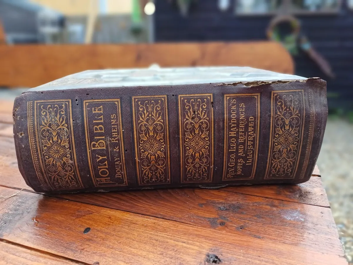 1880s Rare  Catholic Bible - Image 2