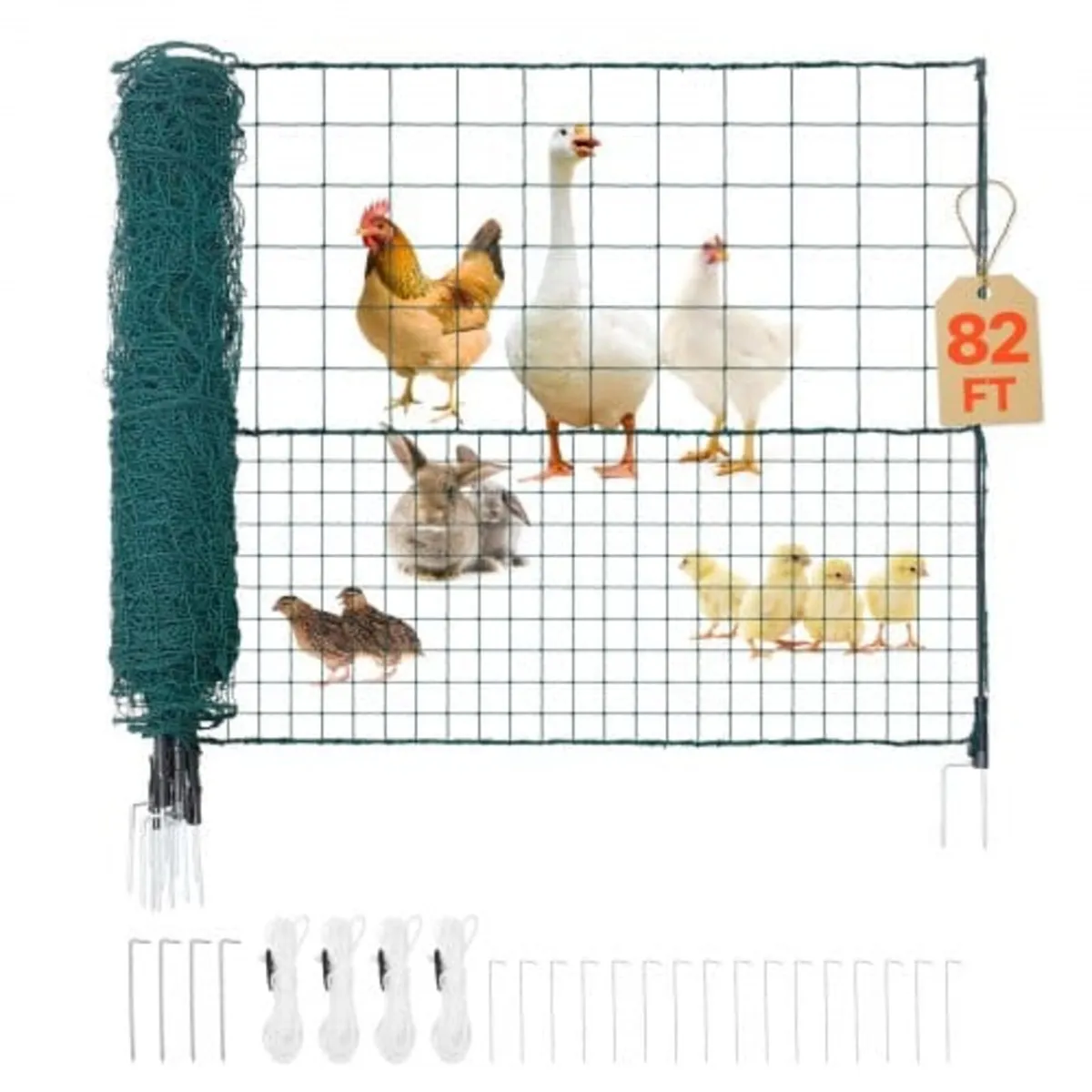 Temporary Fence with Posts, 1.25 x 25m Plastic Mes - Image 1