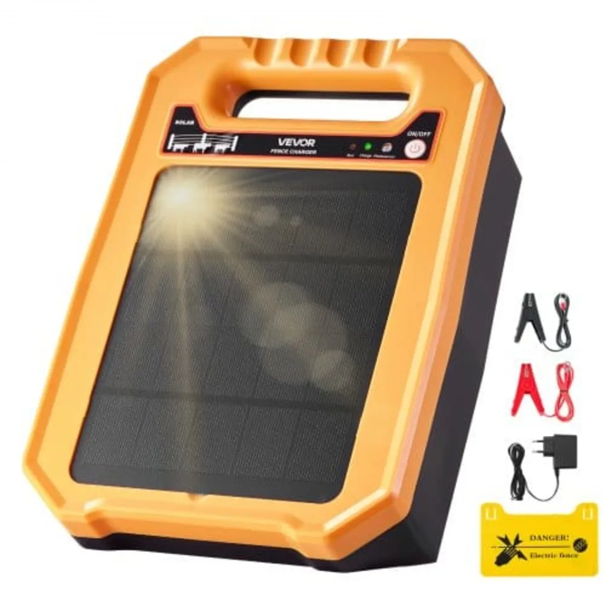 Solar Fence Charger, 0.3J 8 kV Solar Powered Fence - Image 1
