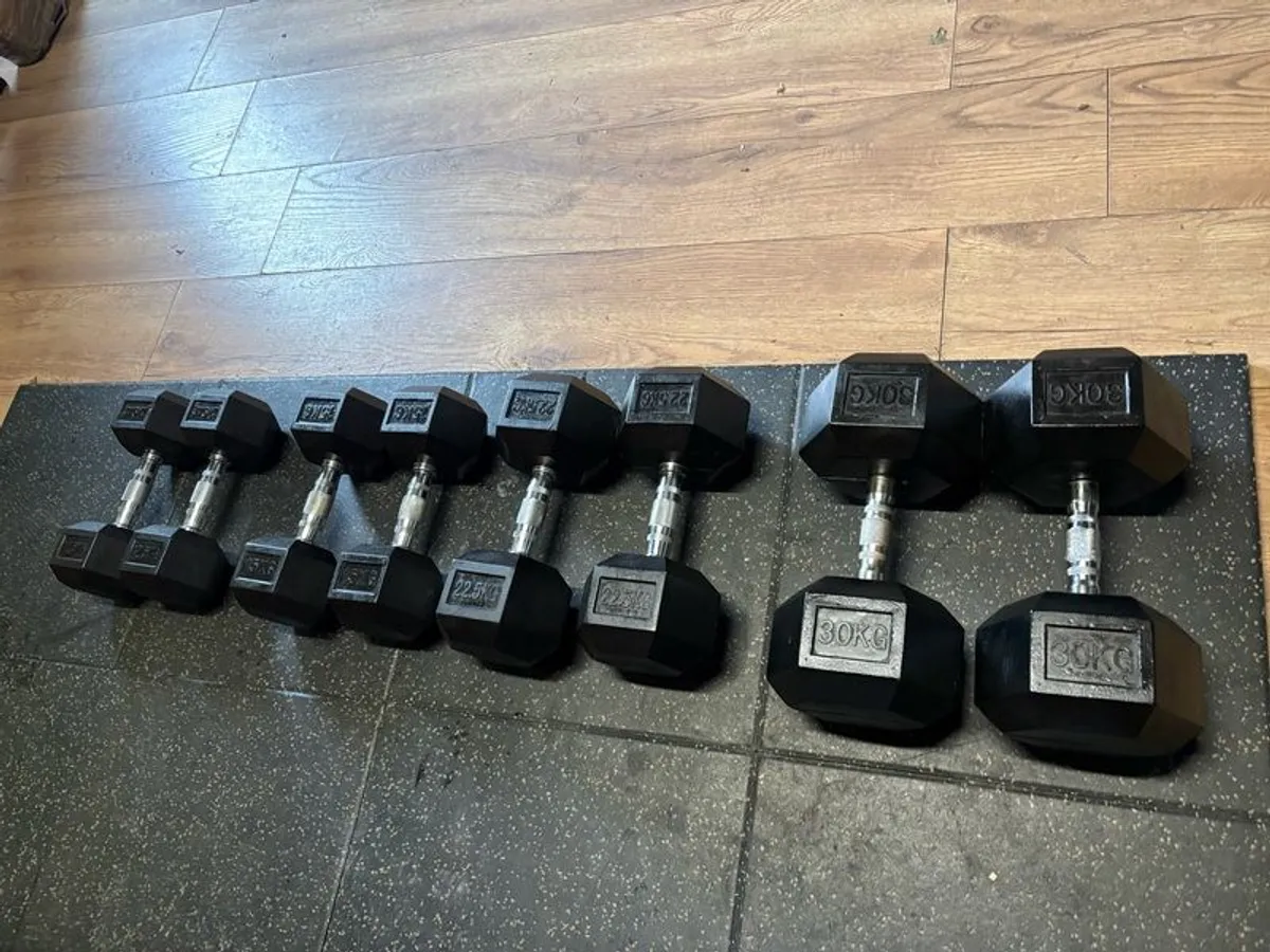 Rubber Hex Dumbbell Set!!! - Image 1