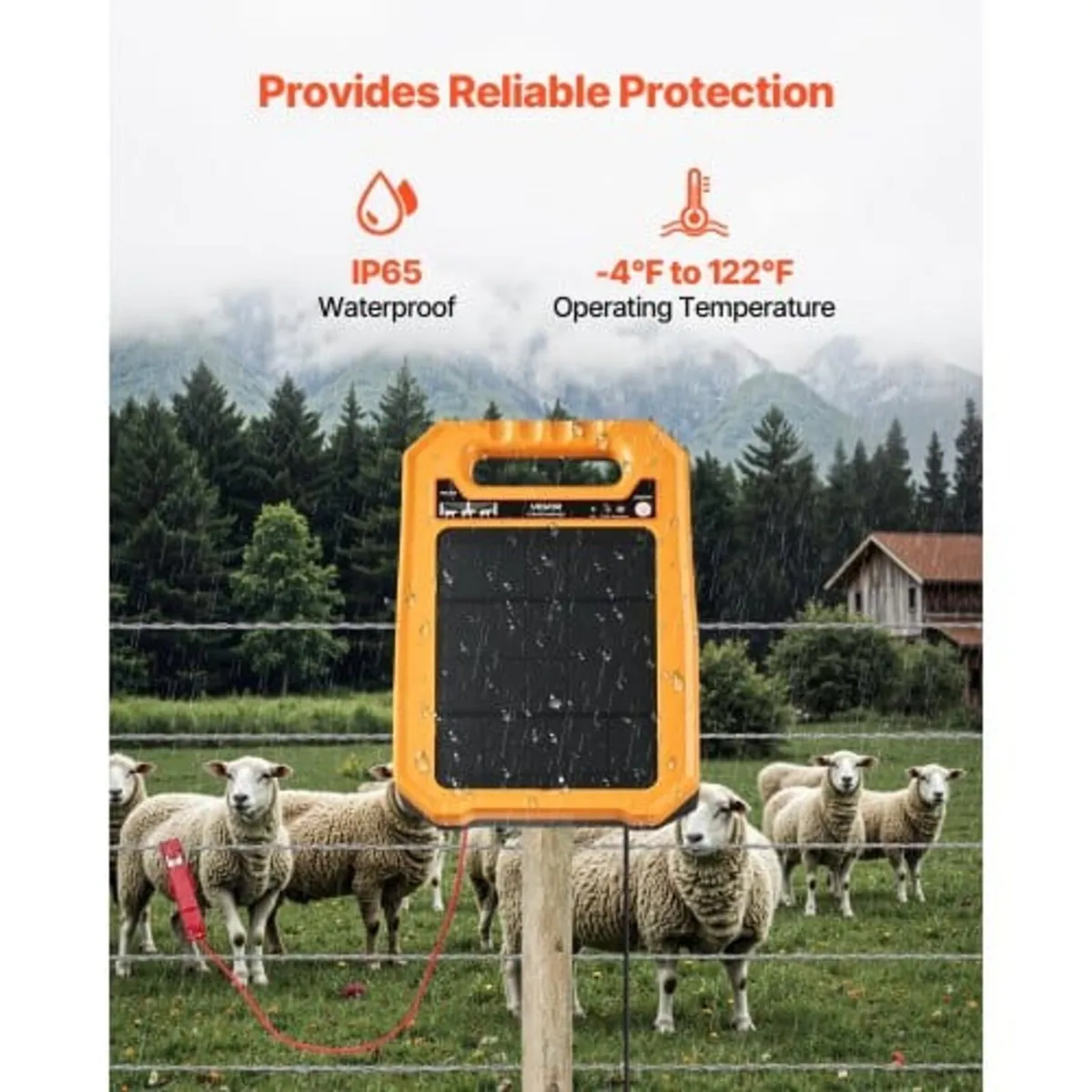 Solar Fence Charger, 0.3J 8 kV Solar Powered Fence - Image 2