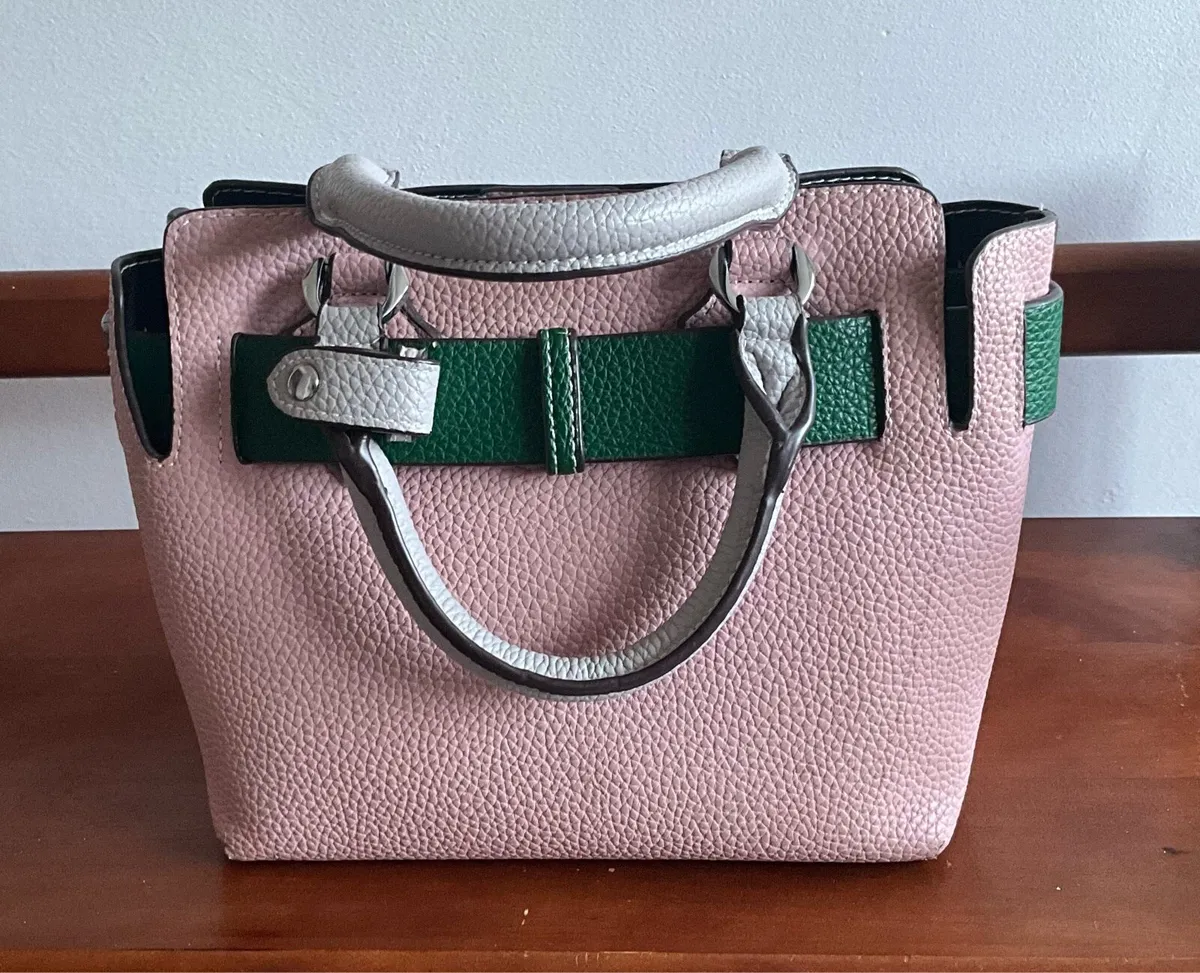 Small Pink & Green Handbag - Image 1