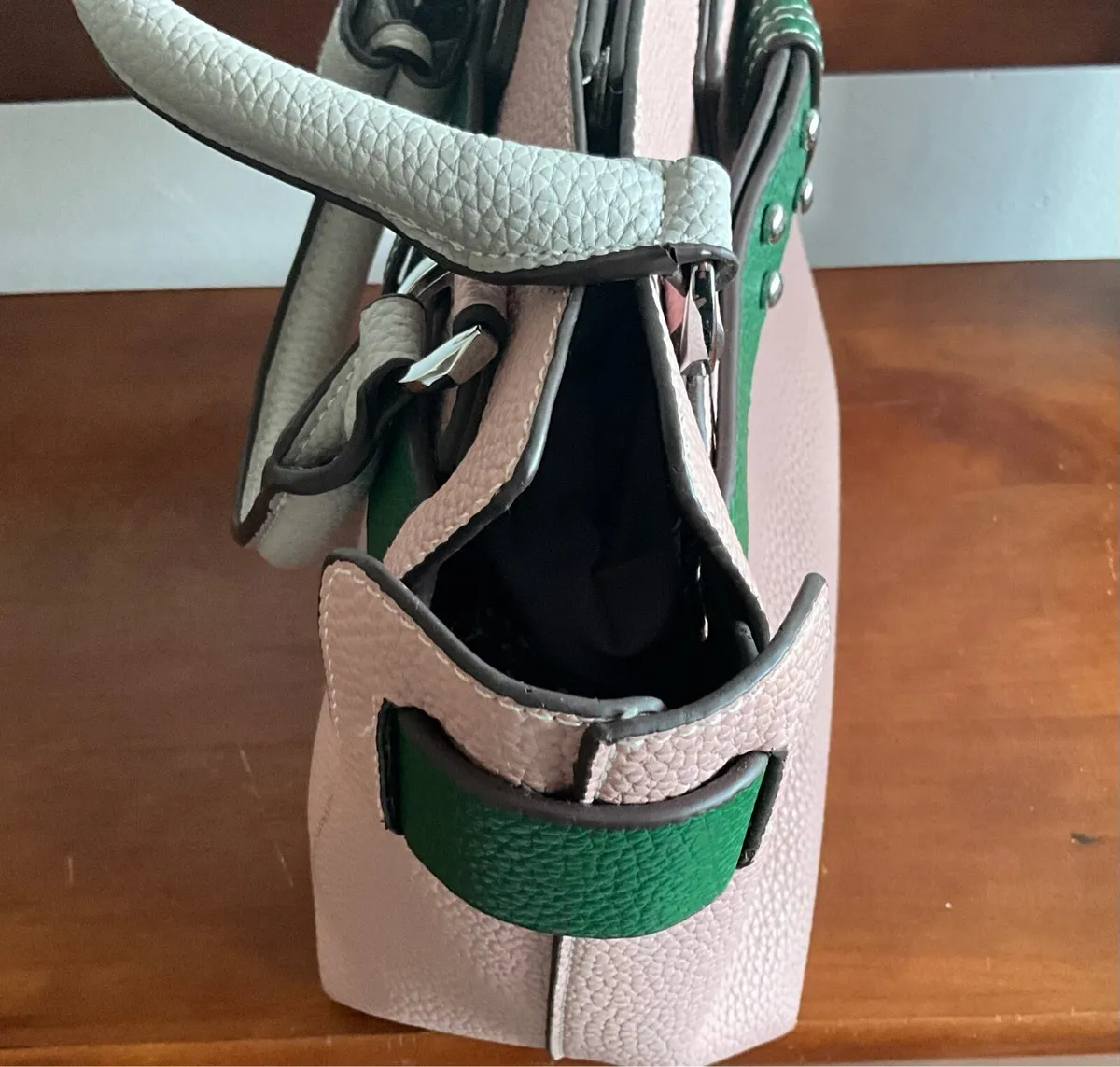 Small Pink & Green Handbag - Image 3