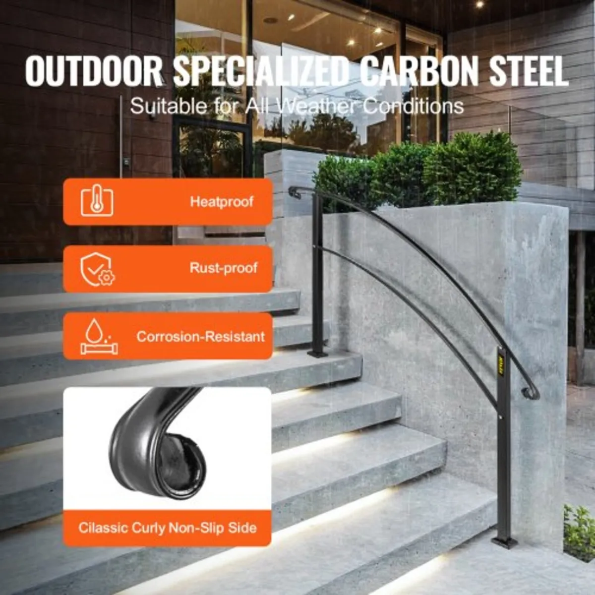 Handrails for Outdoor Steps, Fit 1 or 5 Steps Outd - Image 2
