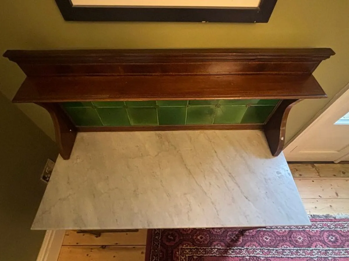 Antique Marble Top Mahogany Sideboard - Image 2