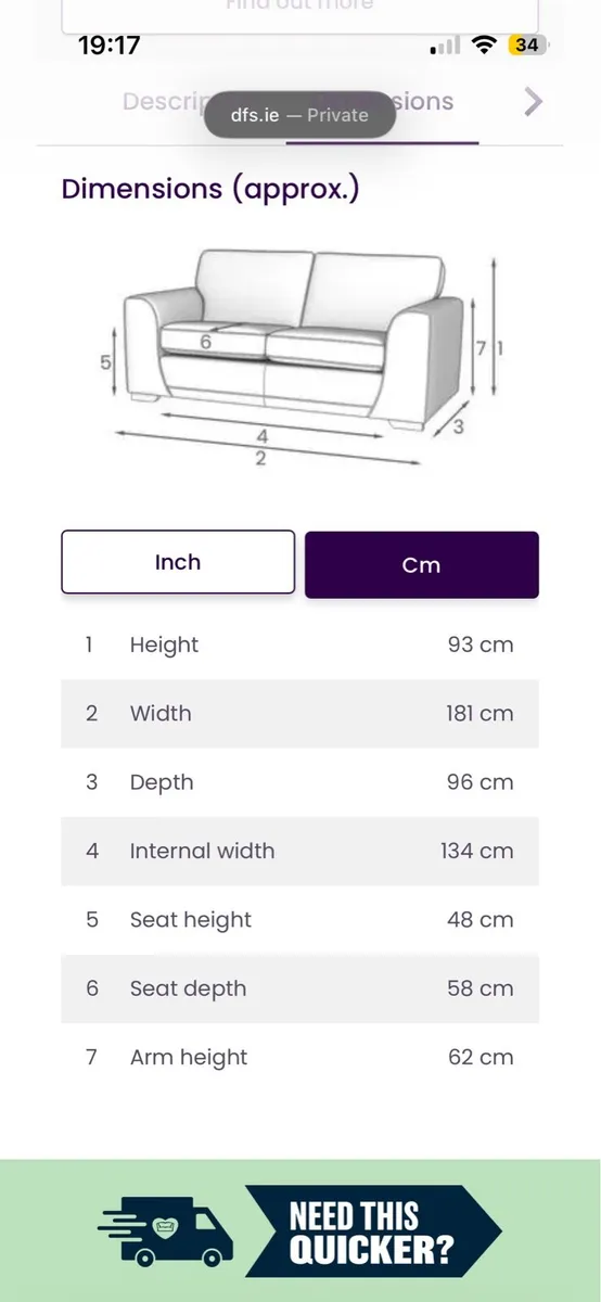 2 seater couch (DFS Okra) - Image 4