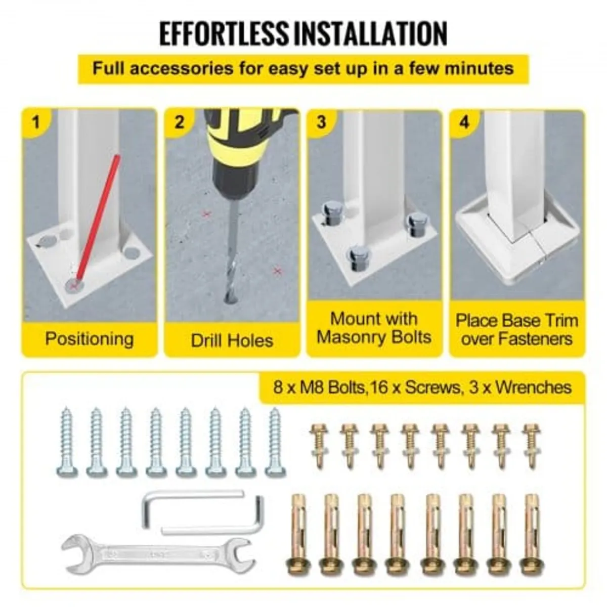 3-Step Handrails for Outdoor Steps Fits 1 or 3 Ste - Image 3