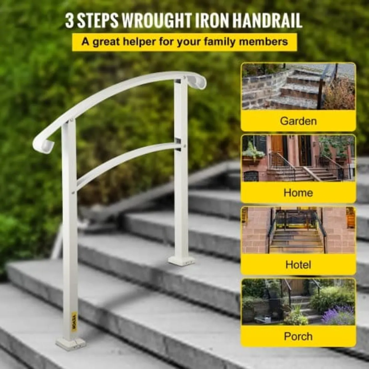 3-Step Handrails for Outdoor Steps Fits 1 or 3 Ste - Image 4
