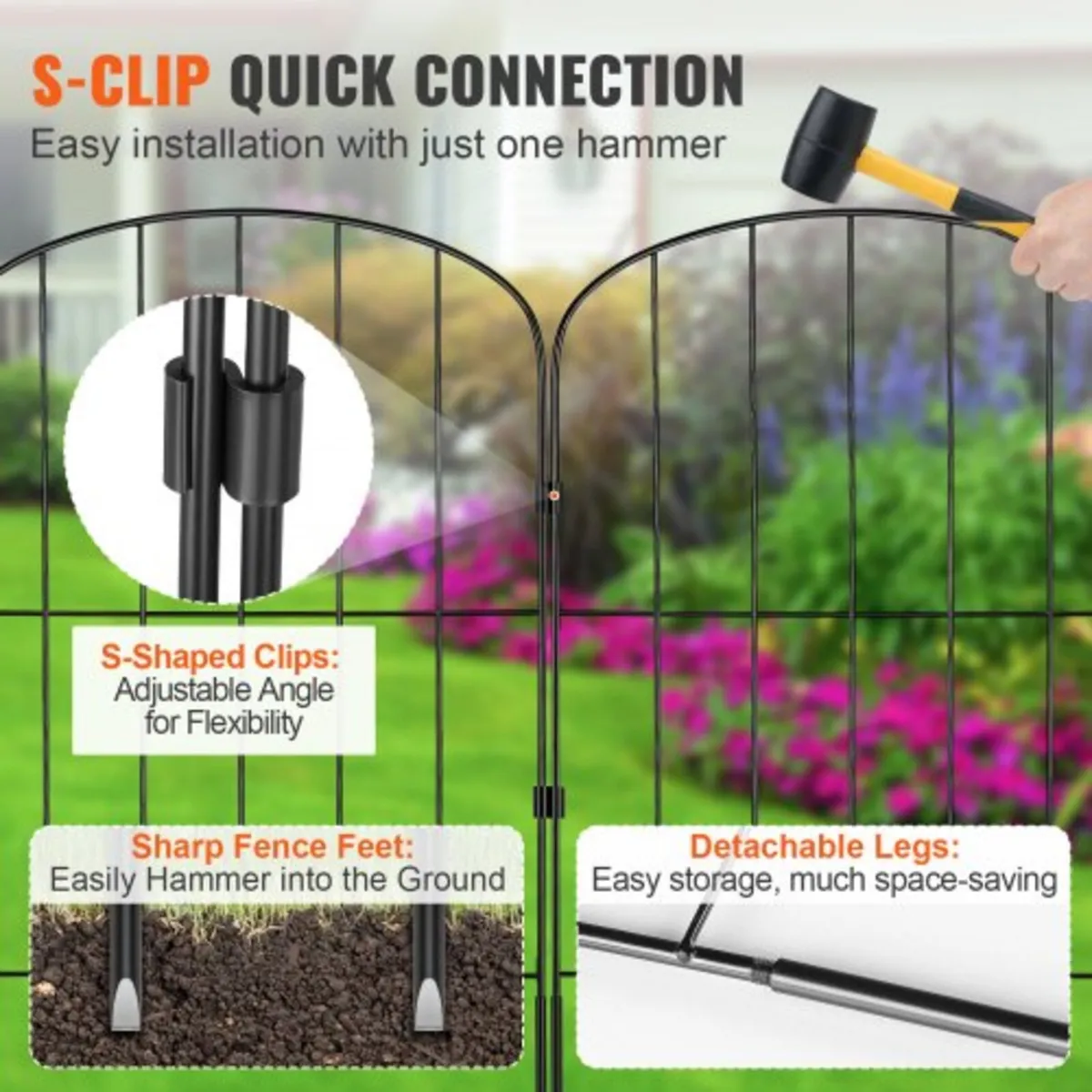Garden Fence, No Dig Fence 61 cm (H)x 33 cm(L) Ani - Image 2