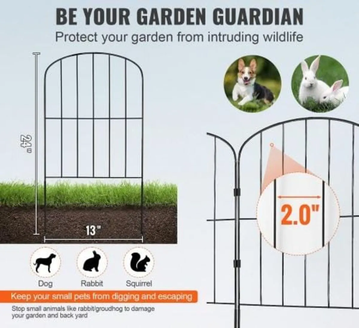 Garden Fence, No Dig Fence 61 cm (H)x 33 cm(L) Ani - Image 3