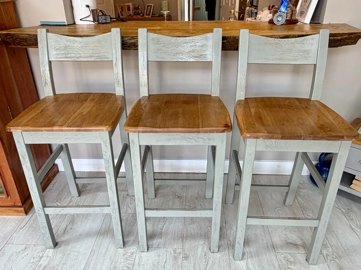 Danube solid oak Bar stools - Image 1