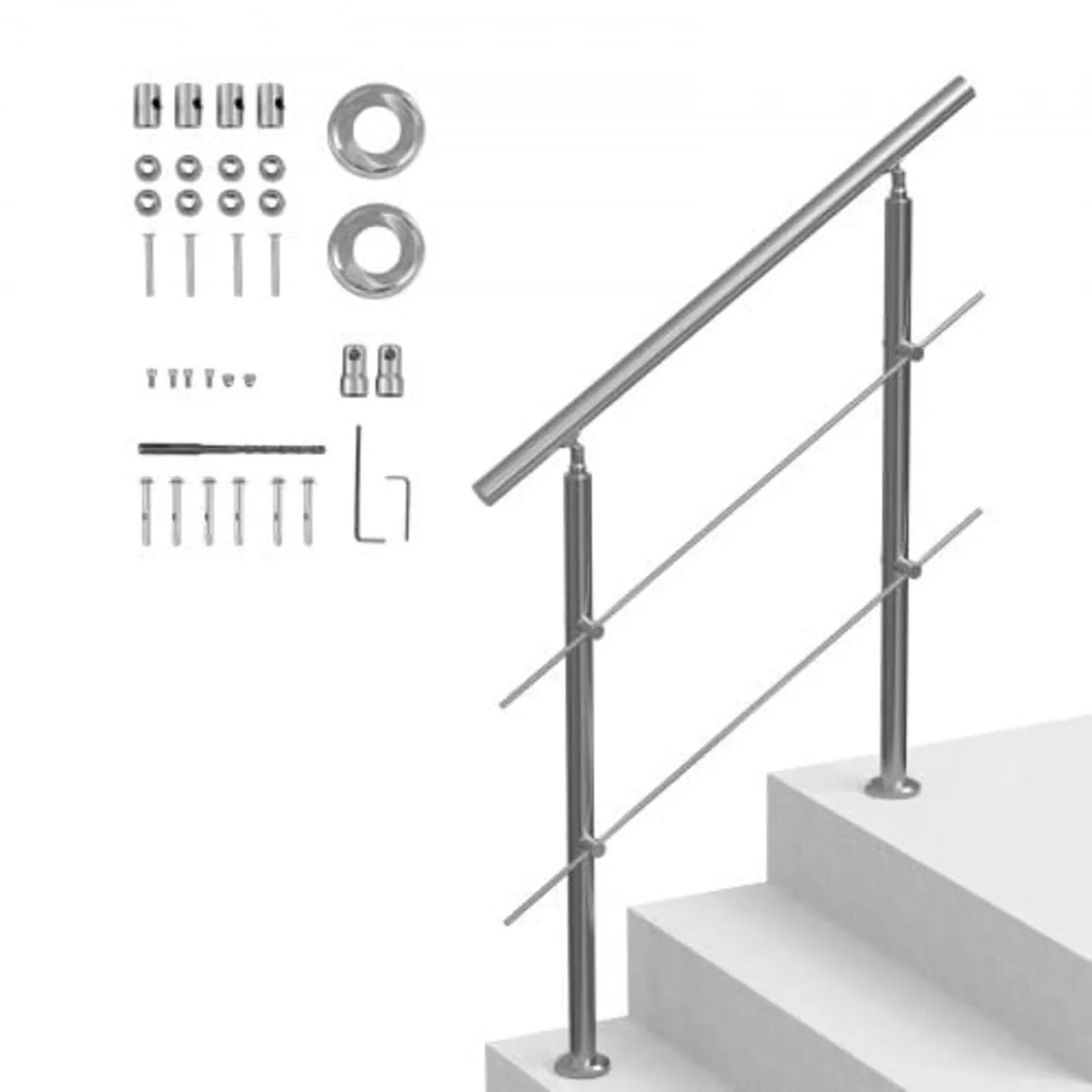 100.1 cm Handrails for Outdoor Steps 2 Crossbars S - Image 1