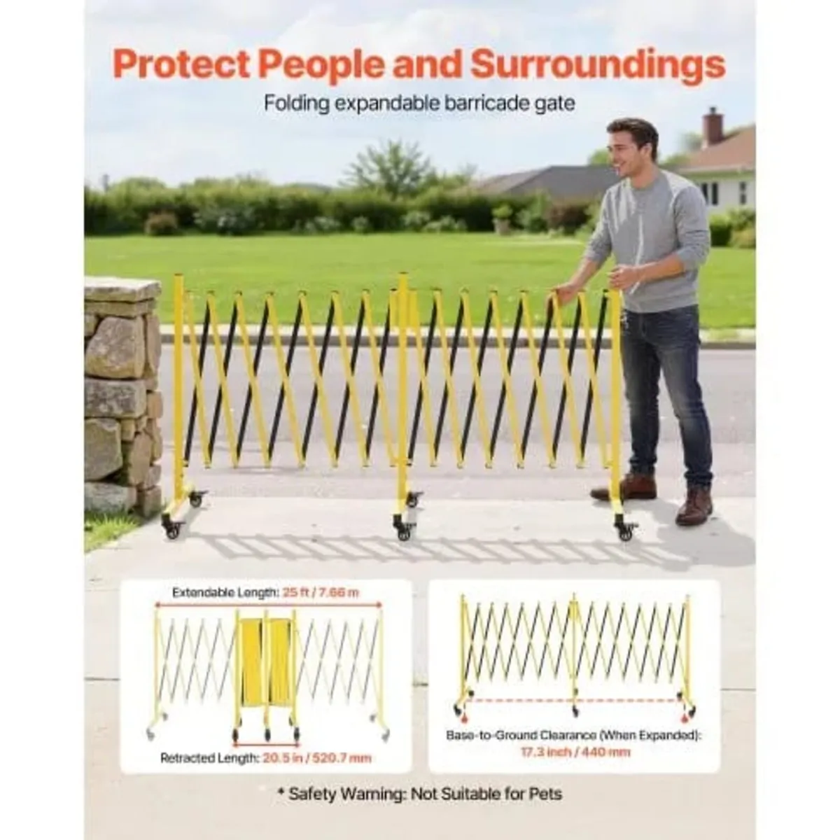 Double Expandable Barricades, 7.66m Industrial Saf - Image 2