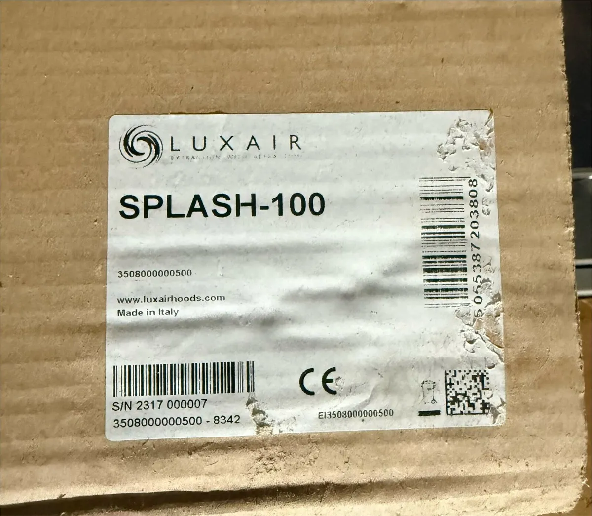 Stainless steel splash back Luxair