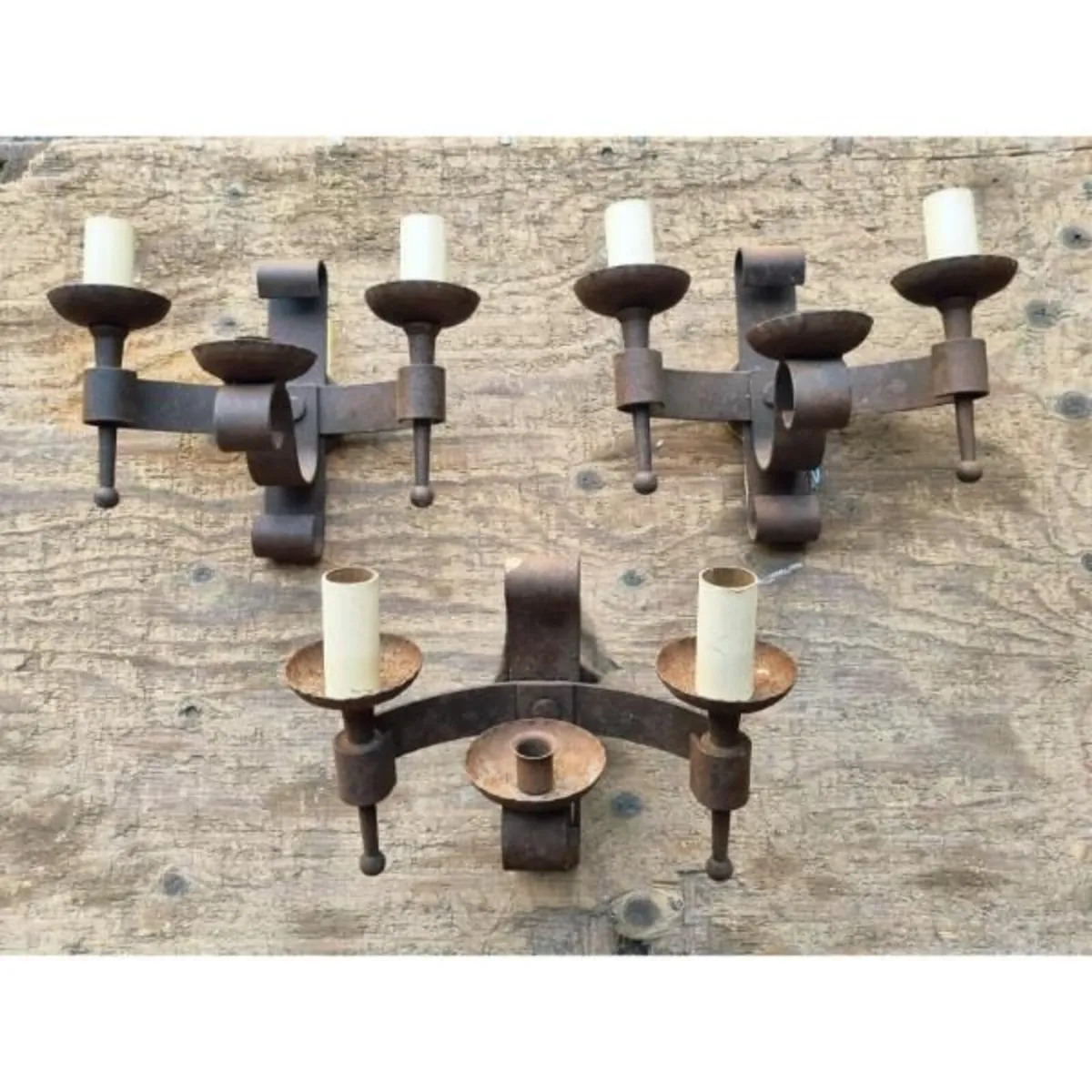 Wrought Iron Wall Lights Set of 3 KAS1386 - Image 2