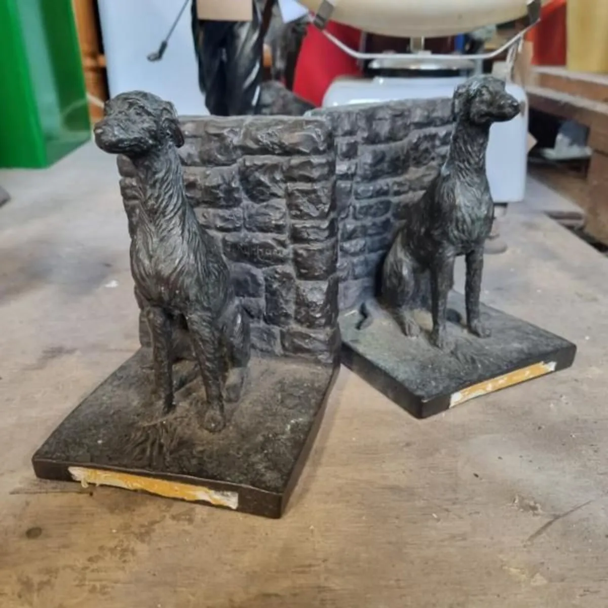 Irish Wolfhound Bookends Pair KAS1382 - Image 1