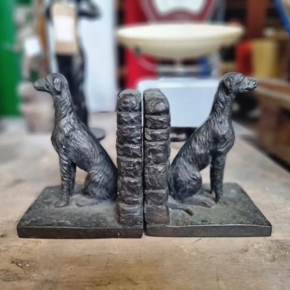 Irish Wolfhound Bookends Pair KAS1382 - Image 2