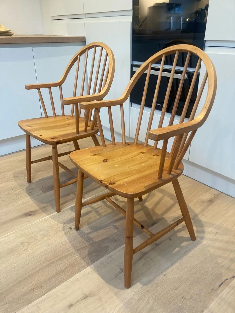 Vintage Chairs x 2 - Windsor - Carver Armchairs - Image 1