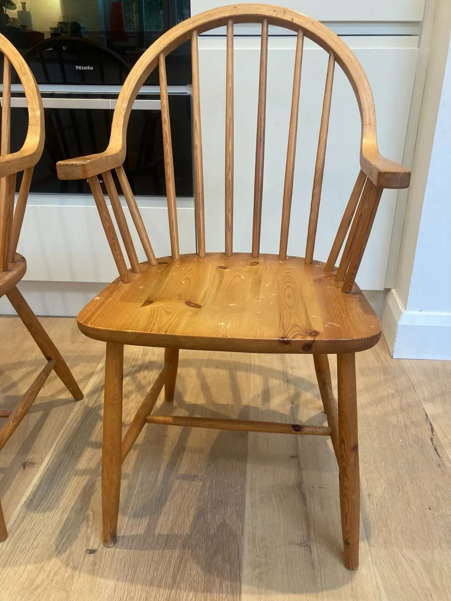 Vintage Chairs x 2 - Windsor - Carver Armchairs - Image 2